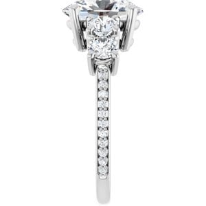 Rings 14K White 10x8 mm Oval Engagement Ring Mounting