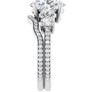 Rings 14K White 10x8 mm Oval Engagement Ring Mounting