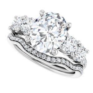 Rings 14K White 10x8 mm Oval Engagement Ring Mounting
