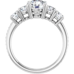 Rings 14K White 7 mm Round Engagement Ring Mounting