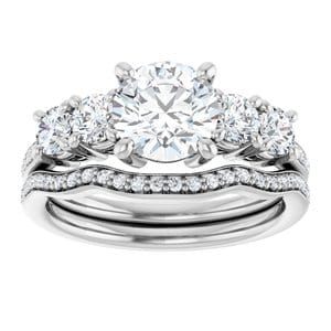 Rings 14K White 7 mm Round Engagement Ring Mounting