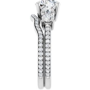 Rings 14K White 7 mm Round Engagement Ring Mounting