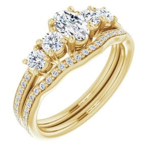 Rings 10K Yellow 6x4 mm Oval Engagement Ring Mounting