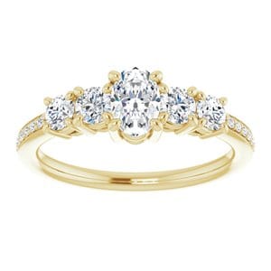 Rings 10K Yellow 6x4 mm Oval Engagement Ring Mounting