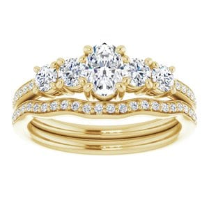 Rings 10K Yellow 6x4 mm Oval Engagement Ring Mounting
