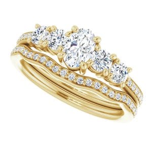 Rings 10K Yellow 6x4 mm Oval Engagement Ring Mounting