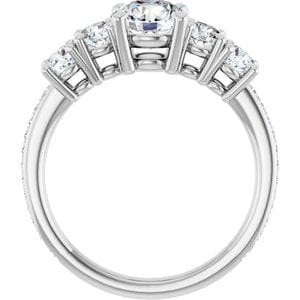 Rings 14K White 6.5 mm Round Engagement Ring Mounting