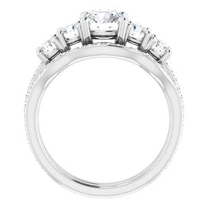 Rings 14K White 6.5 mm Round Engagement Ring Mounting