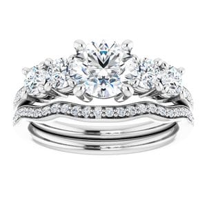 Rings 14K White 6.5 mm Round Engagement Ring Mounting