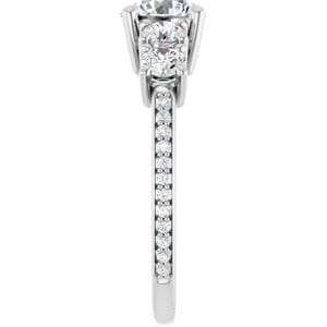 Rings 14K White 6.5 mm Round Engagement Ring Mounting
