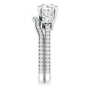 Rings 14K White 6.5 mm Round Engagement Ring Mounting