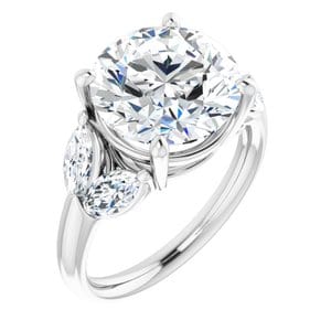 Rings Platinum 11 mm Round Engagement Ring Mounting