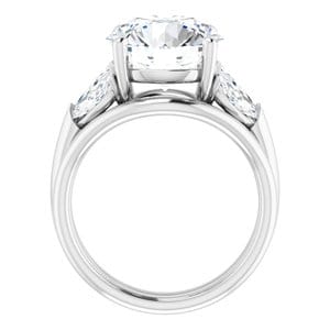 Rings Platinum 11 mm Round Engagement Ring Mounting