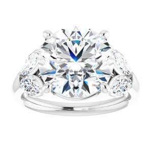 Rings Platinum 11 mm Round Engagement Ring Mounting