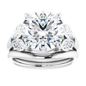 Rings Platinum 11 mm Round Engagement Ring Mounting