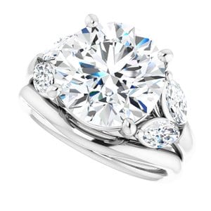 Rings Platinum 11 mm Round Engagement Ring Mounting