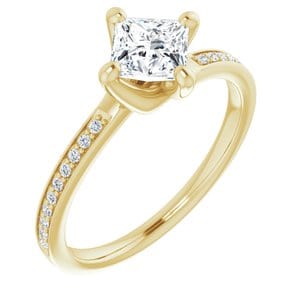 Rings 14K Yellow  5 mm Square Engagement Ring Mounting