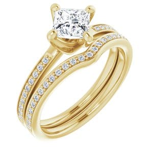 Rings 14K Yellow  5 mm Square Engagement Ring Mounting