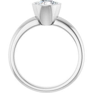 Rings 14K White 6.5 mm Round Engagement Ring Mounting