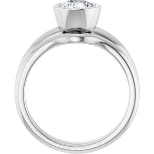 Rings 14K White 6.5 mm Round Engagement Ring Mounting