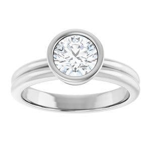 Rings 14K White 6.5 mm Round Engagement Ring Mounting