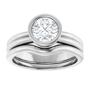 Rings 14K White 6.5 mm Round Engagement Ring Mounting