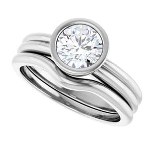 Rings 14K White 6.5 mm Round Engagement Ring Mounting