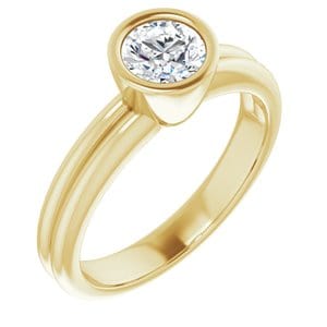 Rings 14K Yellow 5.5 mm Round Engagement Ring Mounting