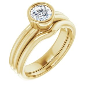 Rings 14K Yellow 5.5 mm Round Engagement Ring Mounting