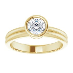 Rings 14K Yellow 5.5 mm Round Engagement Ring Mounting