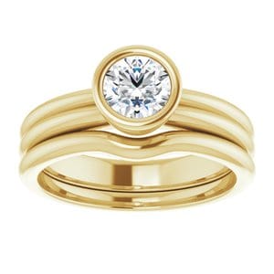 Rings 14K Yellow 5.5 mm Round Engagement Ring Mounting