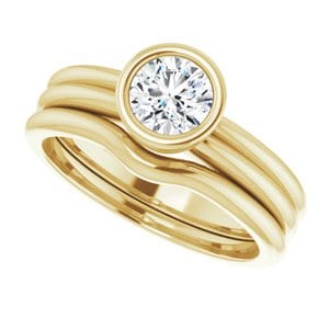 Rings 14K Yellow 5.5 mm Round Engagement Ring Mounting