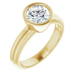 Rings 14K Yellow 7 mm Round Engagement Ring Mounting