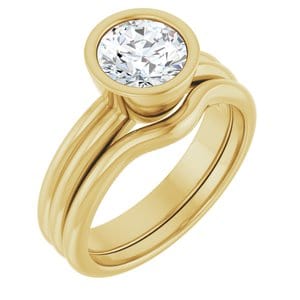 Rings 14K Yellow 7 mm Round Engagement Ring Mounting
