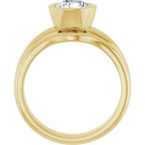 Rings 14K Yellow 7 mm Round Engagement Ring Mounting