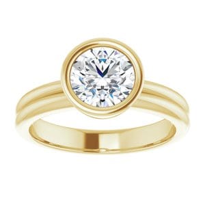 Rings 14K Yellow 7 mm Round Engagement Ring Mounting