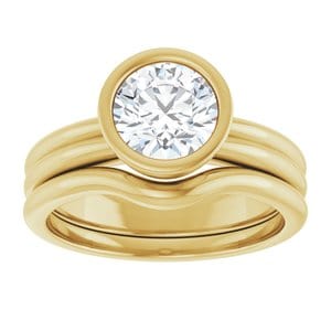 Rings 14K Yellow 7 mm Round Engagement Ring Mounting