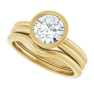 Rings 14K Yellow 7 mm Round Engagement Ring Mounting