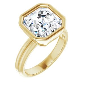 Rings 14K Yellow 10 mm Asscher Engagement Ring Mounting