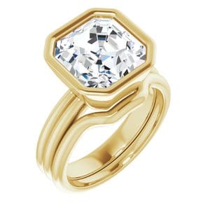 Rings 14K Yellow 10 mm Asscher Engagement Ring Mounting