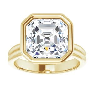 Rings 14K Yellow 10 mm Asscher Engagement Ring Mounting