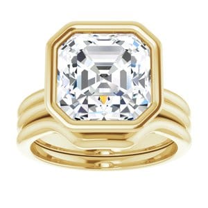 Rings 14K Yellow 10 mm Asscher Engagement Ring Mounting