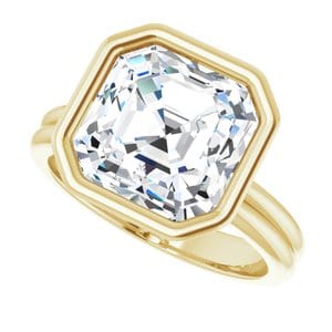 Rings 14K Yellow 10 mm Asscher Engagement Ring Mounting