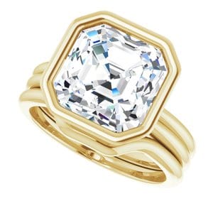 Rings 14K Yellow 10 mm Asscher Engagement Ring Mounting