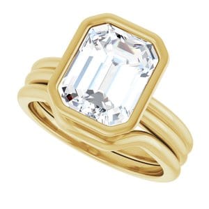 Rings 14K Yellow 10x8 mm Emerald Engagement Ring Mounting
