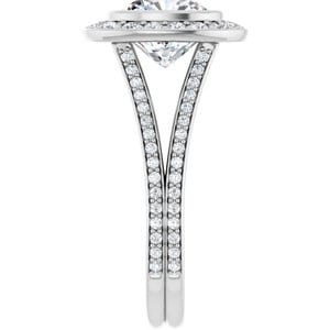 Rings Platinum 8x8 mm Cushion Bezel-Set Halo-Style Engagement Ring Mounting