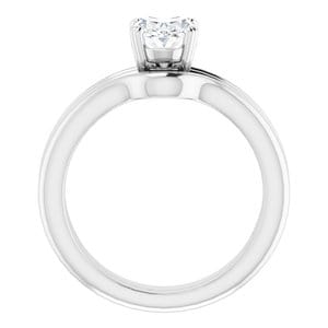 Rings 14K White  8x6 mm Oval Solitaire Engagement Ring Mounting