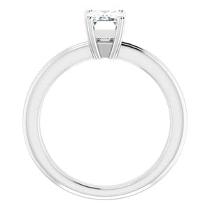 Rings Platinum  7x5 mm Emerald Solitaire Engagement Ring Mounting