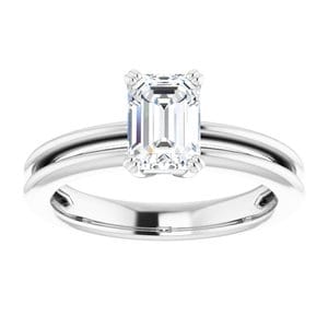 Rings Platinum  7x5 mm Emerald Solitaire Engagement Ring Mounting