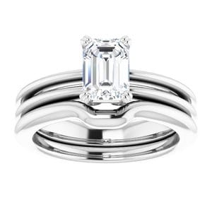 Rings Platinum  7x5 mm Emerald Solitaire Engagement Ring Mounting